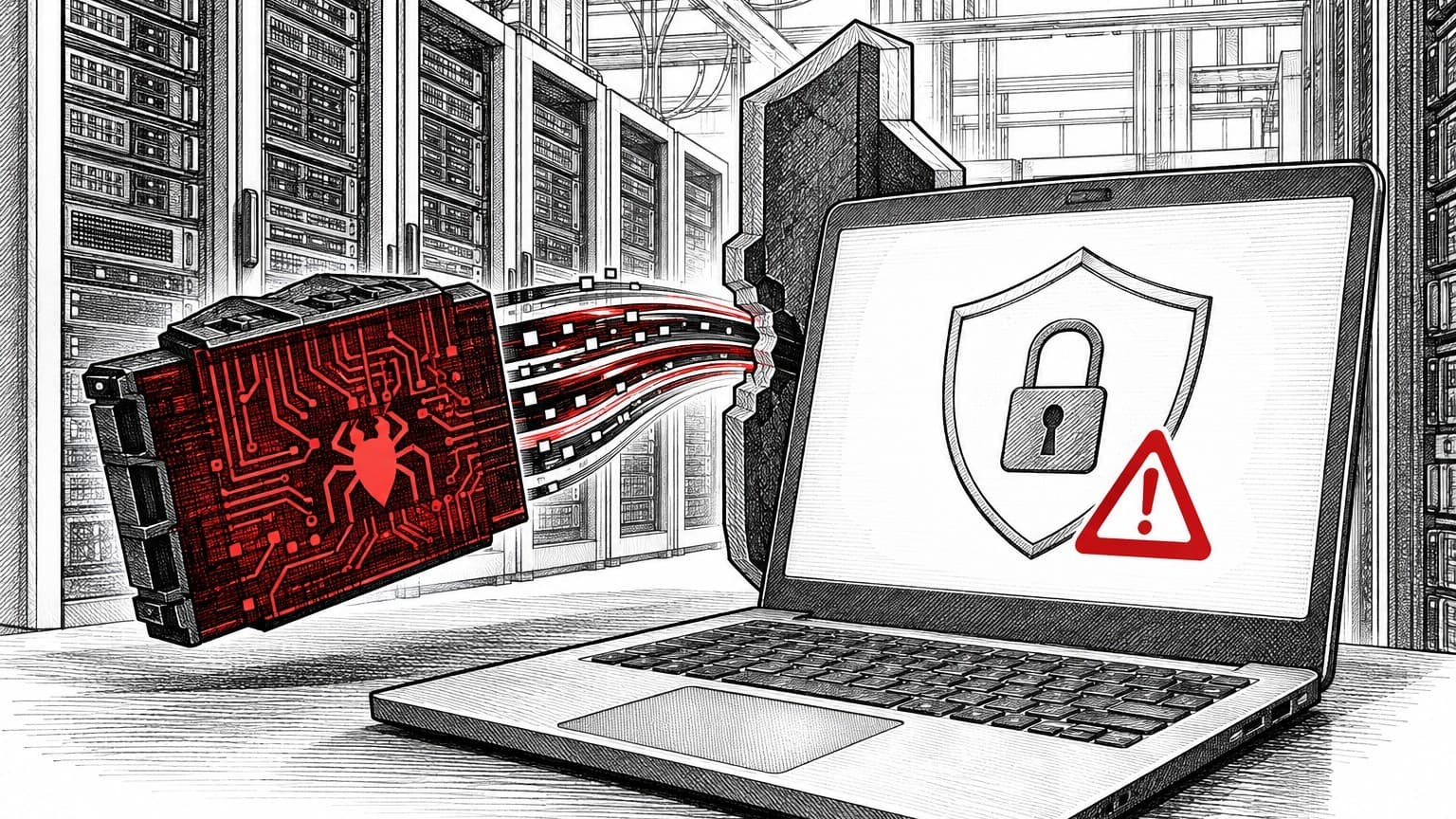 Illustration: secure boot warning on laptop