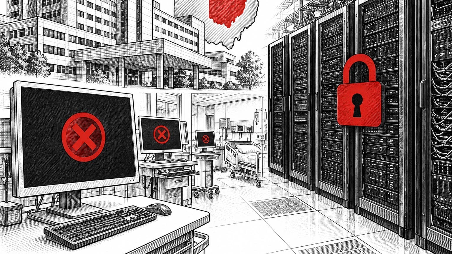 Illustration: hospital computer systems offline Ohio