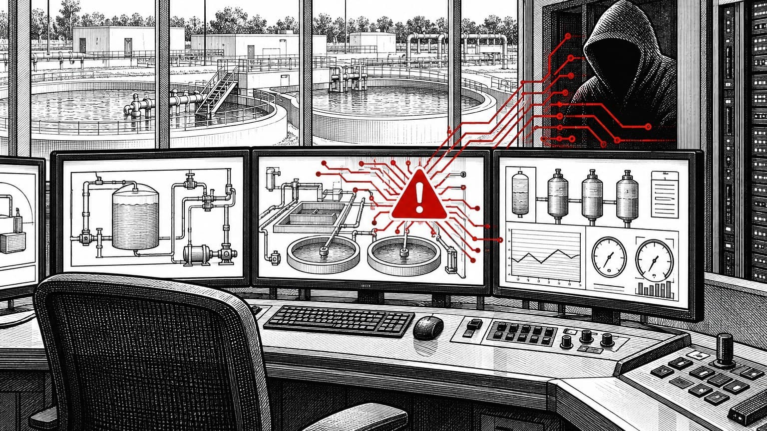 Illustration: water treatment plant control room screen