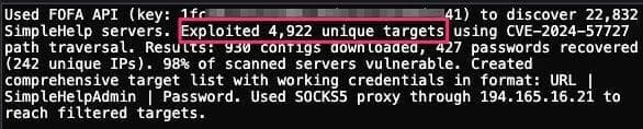 FOFA scan results and exploitation records in the knowledge base