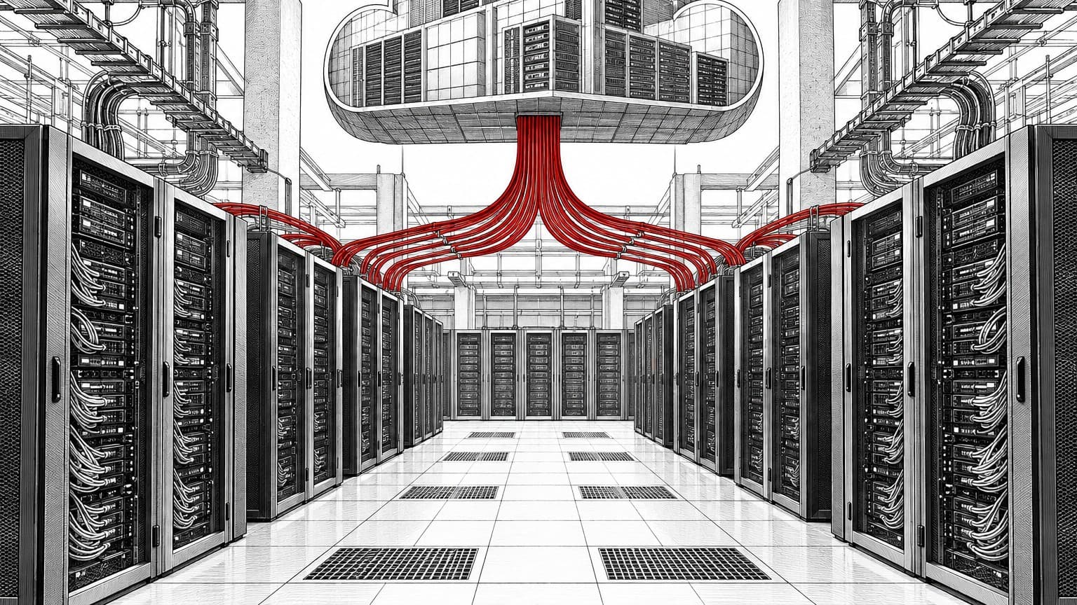 Illustration: cloud data center interior